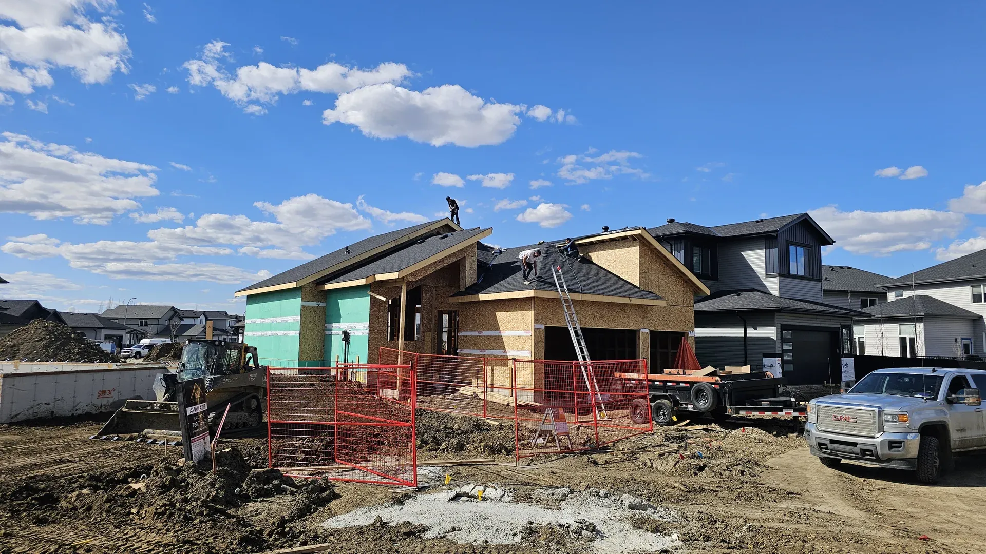New build roof install in progress with the Royal Roofing crew