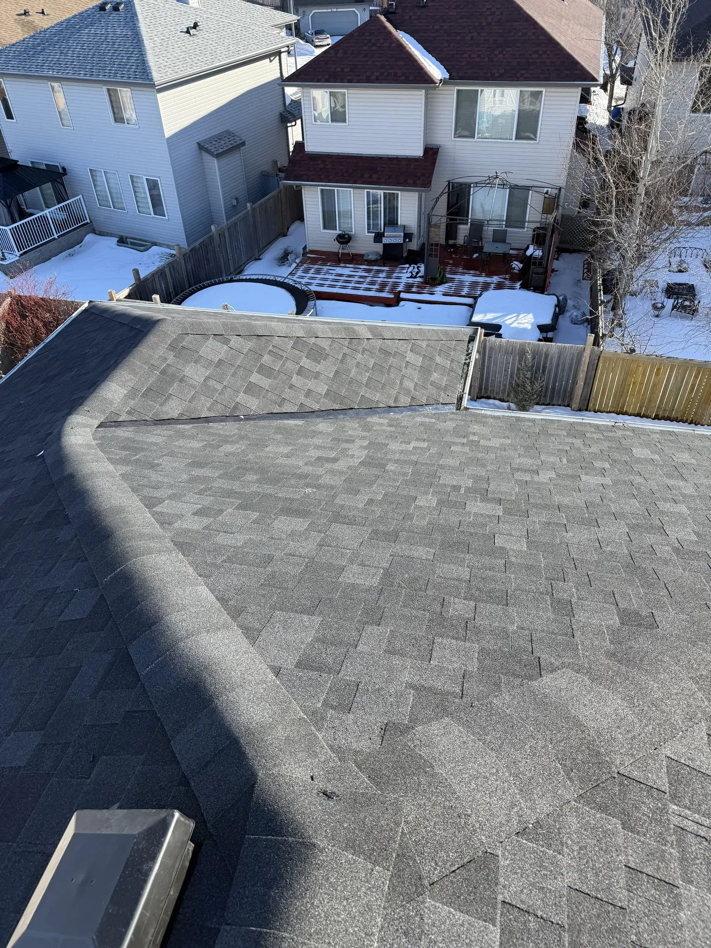 Completed soffit and fascia on an Edmonton home