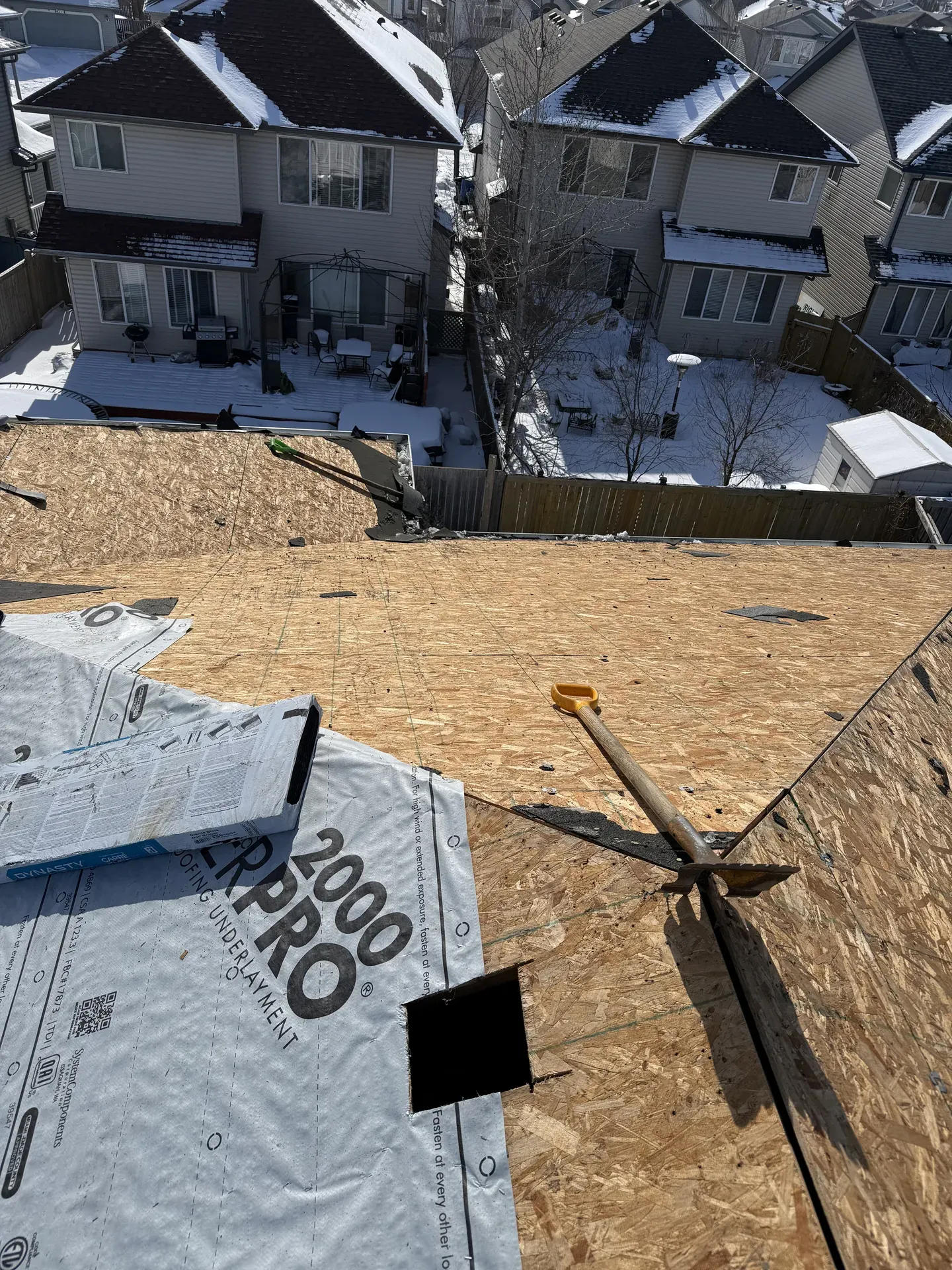 Completed Royal Roofing Edmonton project at sunset